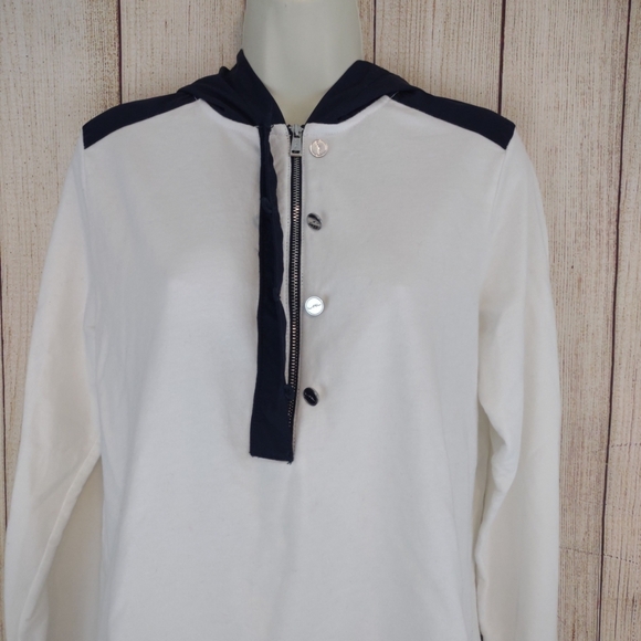 LRL Ralph Lauren white & navy blue pullover sweatshirt hoodie large - Picture 5 of 12